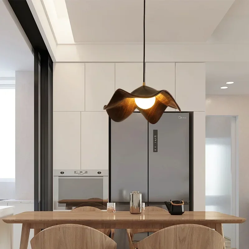 Современный подвесной светильник из орехового дерева простые интерьерные