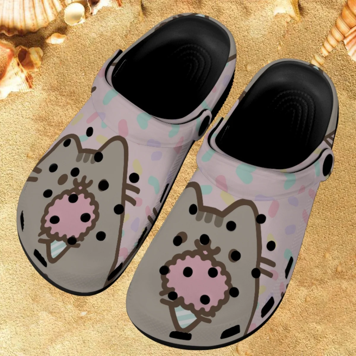 

Милые летние сандалии для девочек, уличная дышащая легкая обувь для сада с мультяшным рисунком кота для девочек-подростков, Повседневная Удобная Обувь