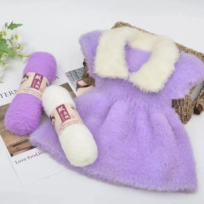 100 г двусторонняя бархатная пряжа из искусственного меха плетеные перчатки