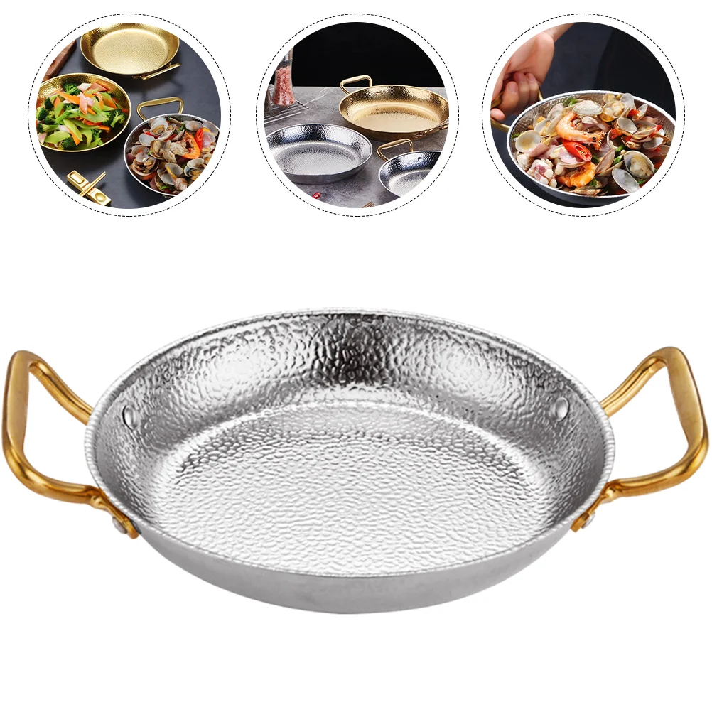 

Wok Pan Pot Paella Kitchen Skillet Frying Metal Nonstick Restaurant Cooking Chinese Stick Non Binaural Meat Bottom Flat Seafood