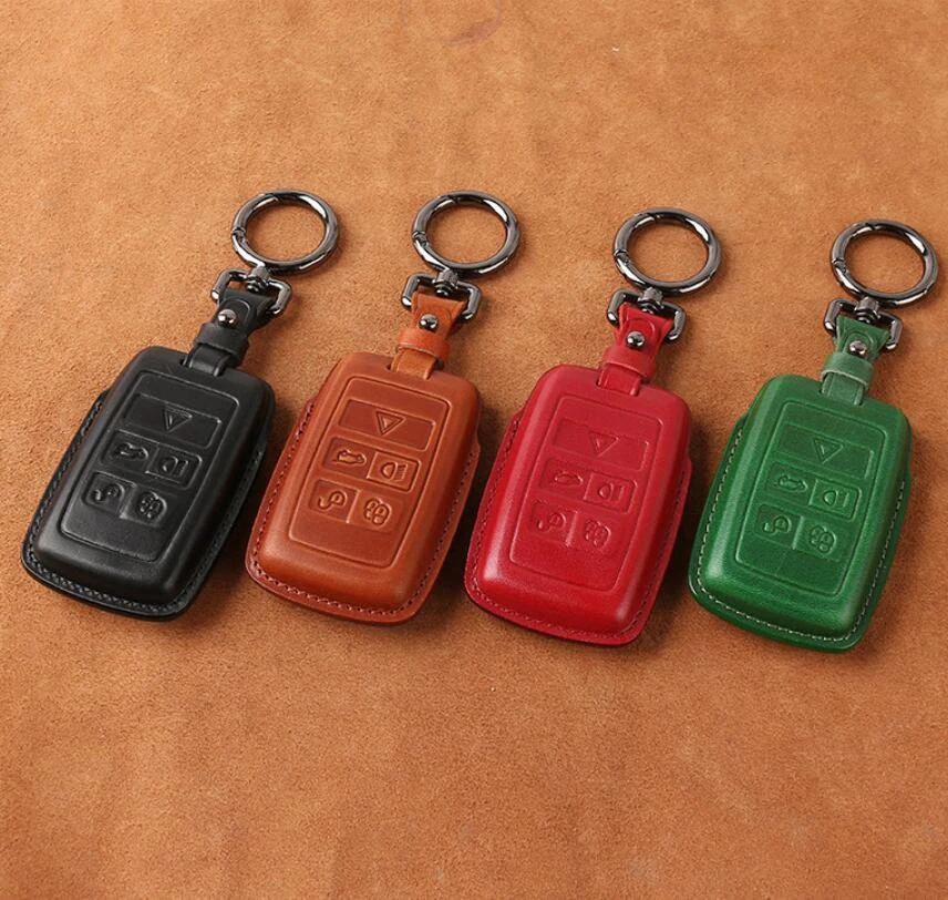 

Автомобильный чехол для ключей из натуральной кожи, чехол для Land Rover Range Rover Discovery 5 Sport Evoque Freelander 2, защитный чехол для ключей Velar