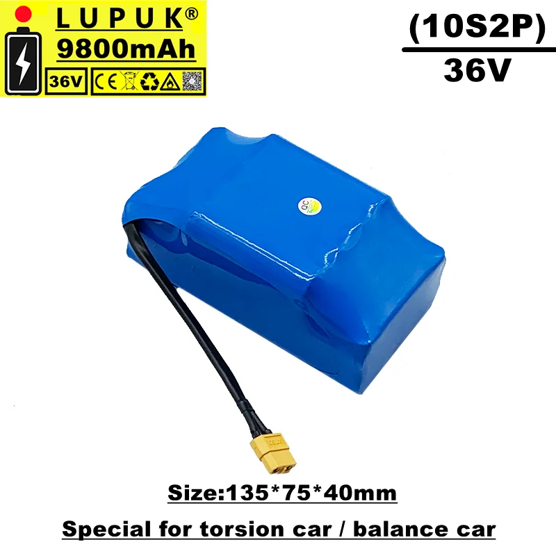 

36V lithium ion battery, 9800mah, 9.8ah, rechargeable, suitable for scooters, hovering boards, electric self balancing bicycles