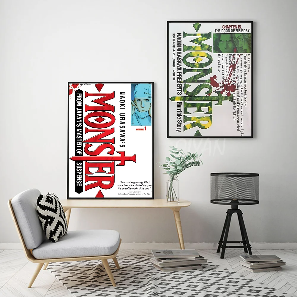 N-Naoki Urasawa S Monster Anime Classic Vintage Poster Paper Print Home Living Room Bedroom Entrance Bar Cafe Art Painting Decor