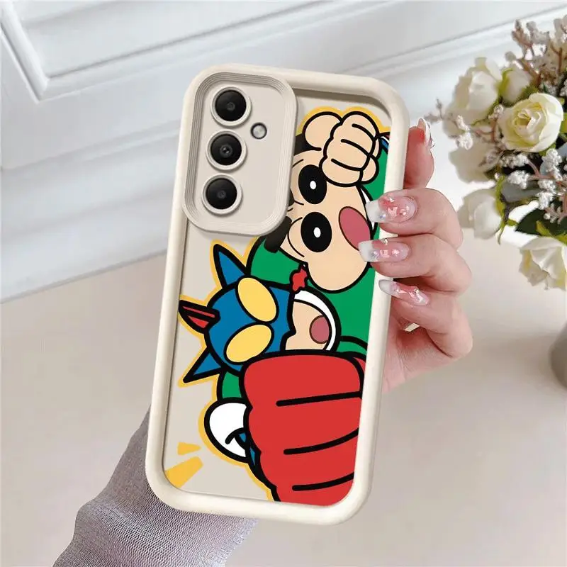 Милый чехол для телефона C-Crayon S-ShinChan Comics с 3d краями Samsung Galaxy A55 A54 A53 A15 A12 A13 A14 A35 A25 A50