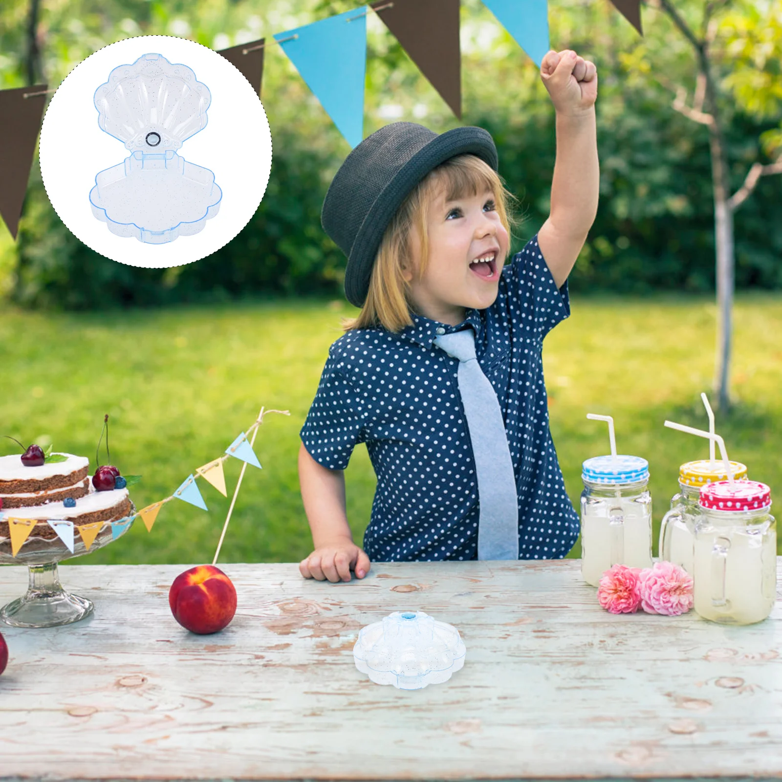 

4pcs Party Treat Boxes Pretty Durable Shell Shaped Candy Box Clear Gift Box for Sweets Candy Jewelry