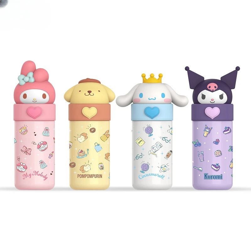 

Милая Вакуумная чашка Sanrio My Melody Kuromi Hello Kitty 350 мл, высококачественный детский термос из нержавеющей стали 316, чашка, портативная чашка для девочек