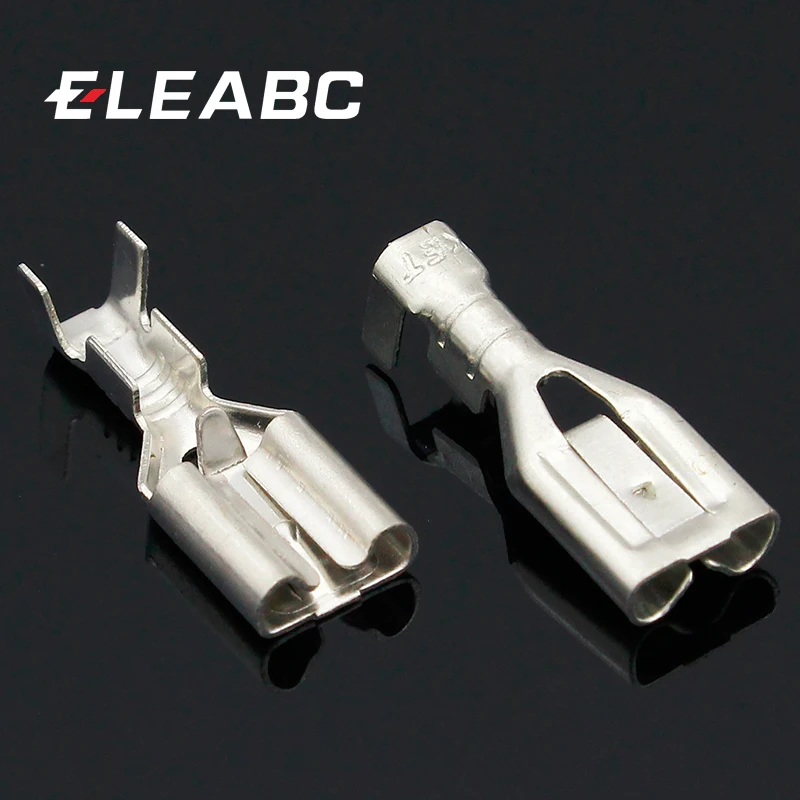 50 шт. 6,3 мм 6,3 обжимные клеммы папа мама Лопата коннектор обжимные клеммы