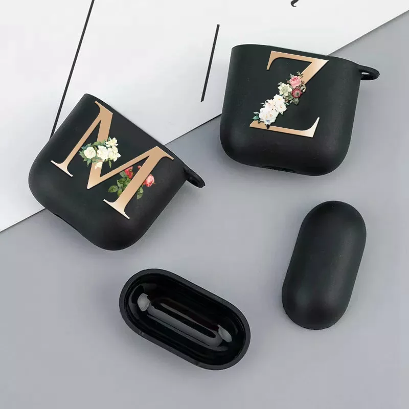 

Hot Sales Letter A Z Headphone Case For Apple 1 2 Shockproof Soft Silicone Protection Wireless Air Pods Earphone Box Cover