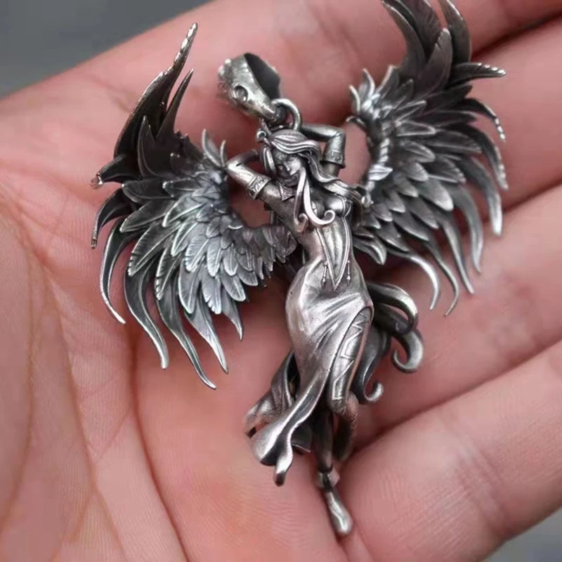 

Gothic Evil Angel Pendant Necklace Dainty Fashion Angel Wing Clavicle Chain Necklace for Teen Girls Birthday Present