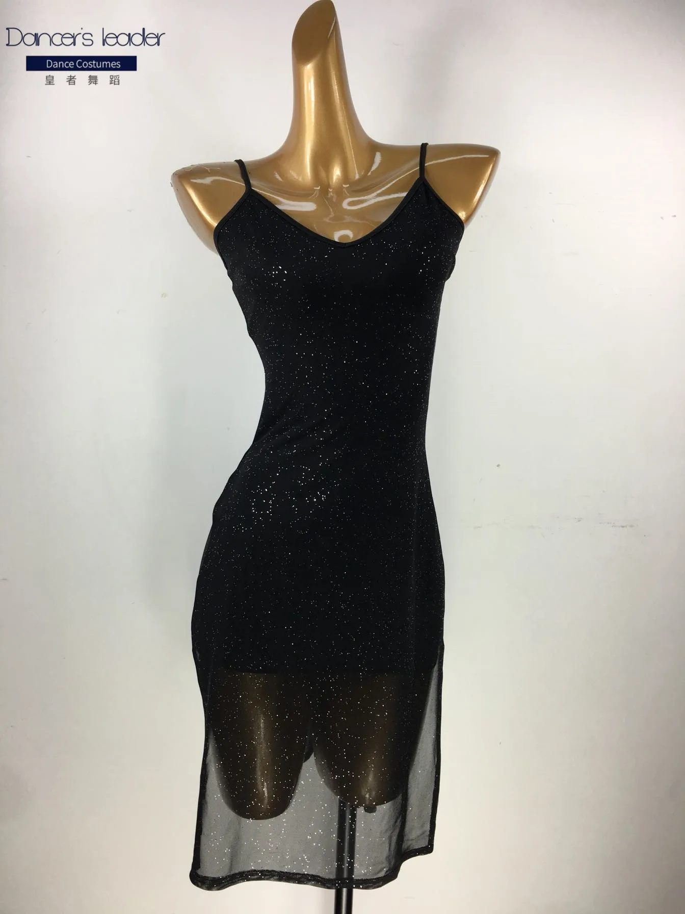 

Latin Dance Dress Female Black Anti-glare Leggings Sparkling Mesh Jumpsuit Dance Dress Adult Dance Costume