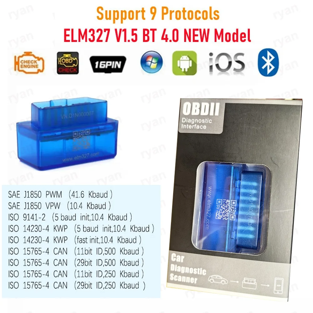 

ELM327 V1.5 Mini OBD2 Диагностический Интерфейс Bluetooth 4.0 Поддержка 9 Протоколов Для IOS Android PC - Считыватель Кодов И...