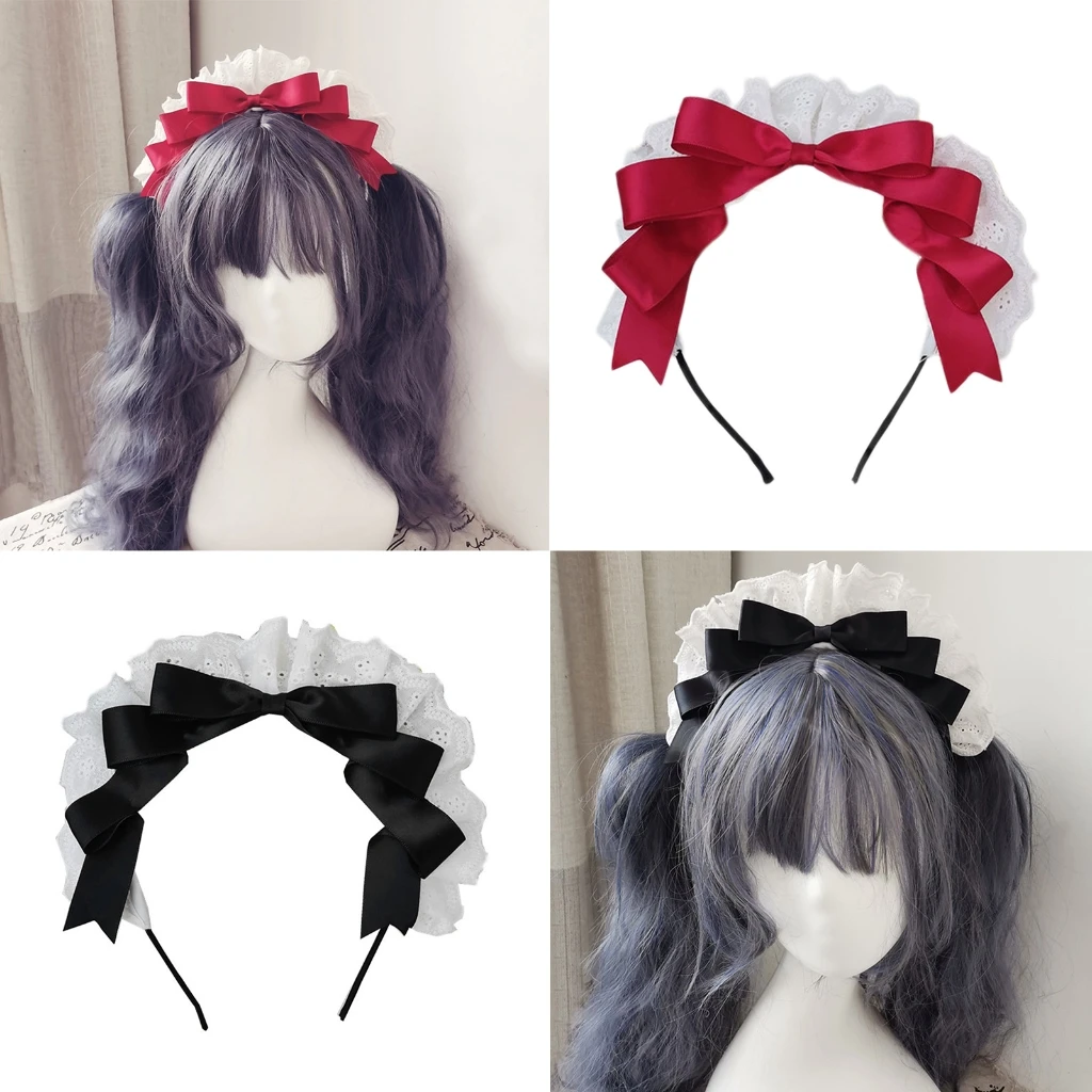 

Lolit Headband Bowknot Headband Headband Bows Hairband Maid Headdress Bowtie Headband Lolit Headpiece Lolit Headdress