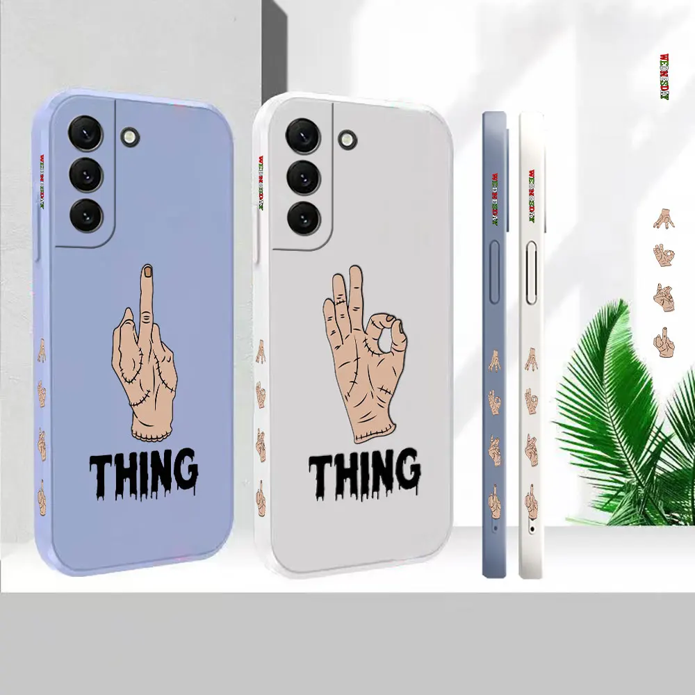 

Wednesday Middle Finger Case For Samsung Galaxy S23 S22 S21 S20 FE Ultra 5G S11 S11E S10 S10E S9 Plus Liquid Silicone Case Cover