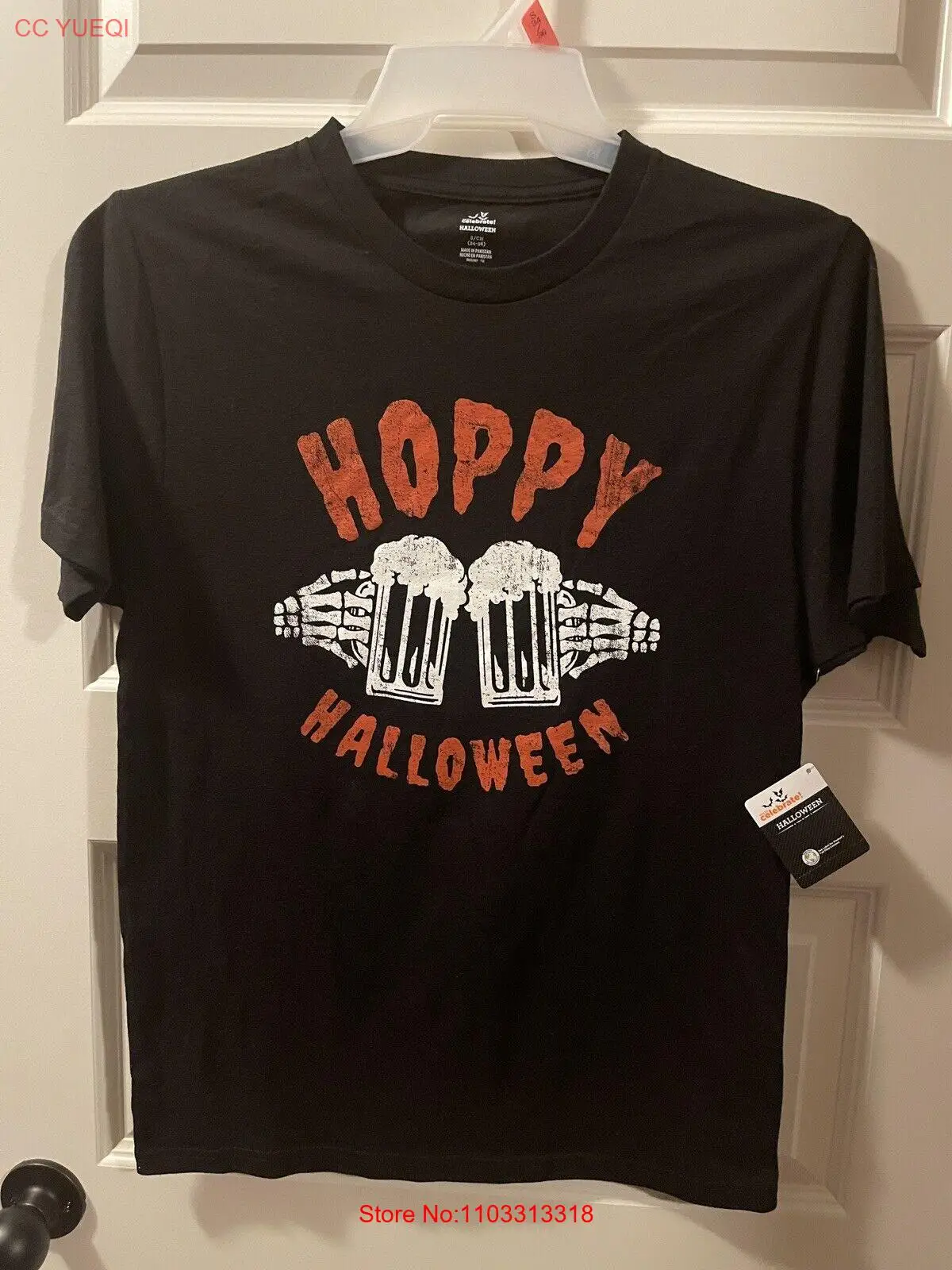 Необычная футболка на Хэллоуин Hoppy празднование! Мужские S (34-36)