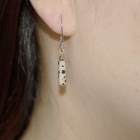 natural stone purple crystal tiger earring for women pendants handmade jewelry retro drop earrings statement accessories