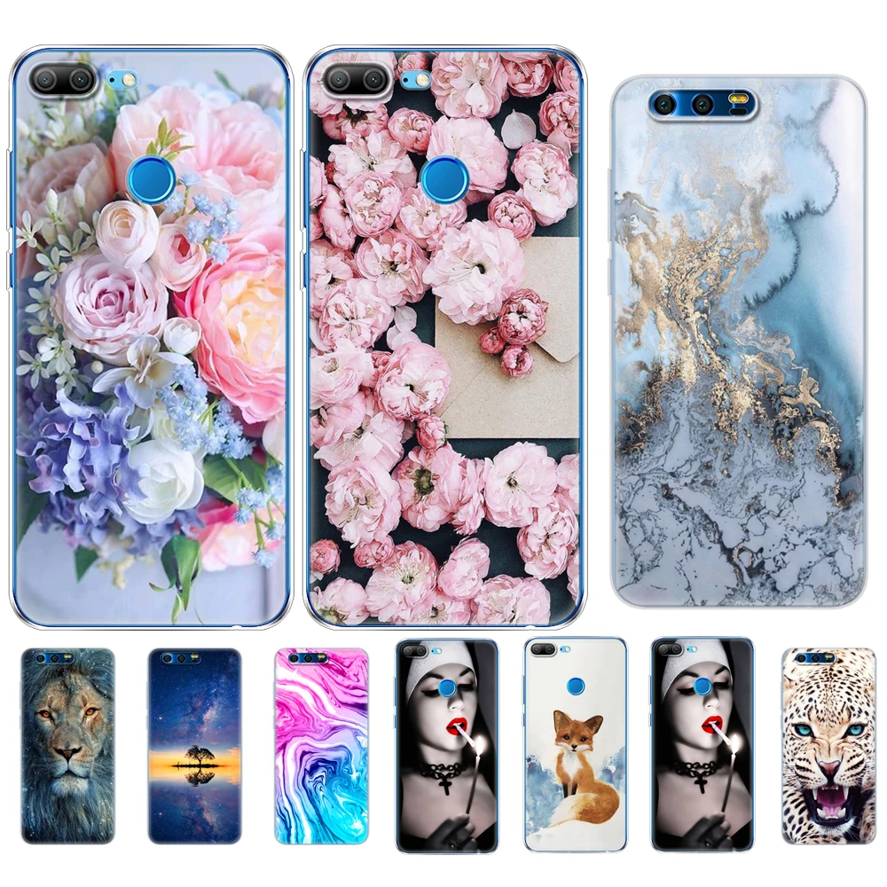 case for huawei honor 9 phone cover honor 9 lite soft tpu silicon back cover 360 full protective printing transparent coque dog