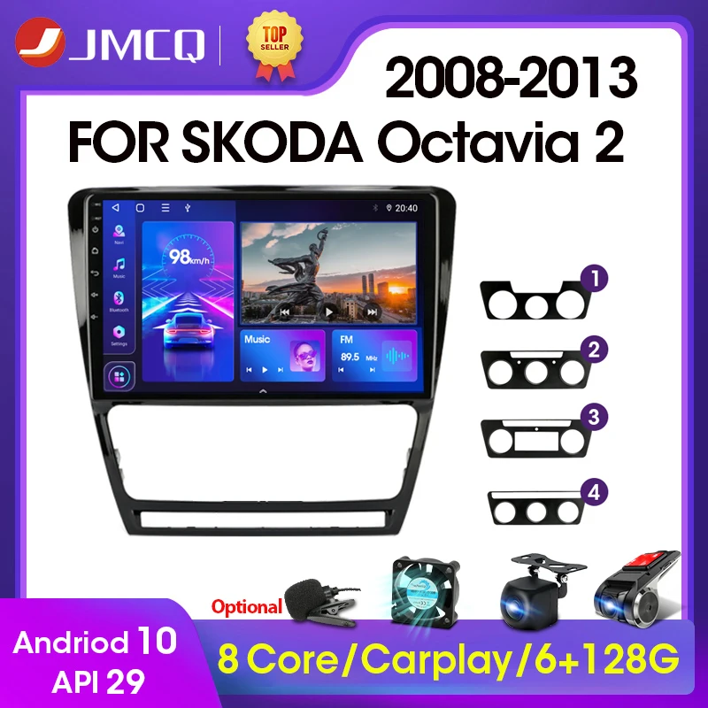 jmcq 10 1 2din android 10 car radio multimidia video player rds dsp for volkswagen skoda octavia 2 a5 2007 2014 navigation gps free global shipping