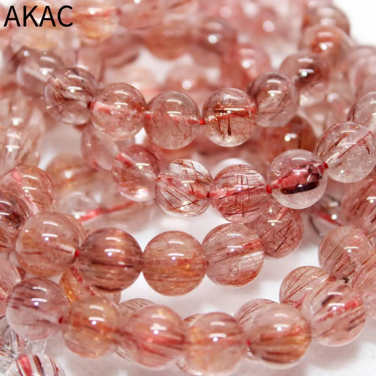

Approx9-9.8mm 20beads A++ Natural red copper rutile quartz bracelet