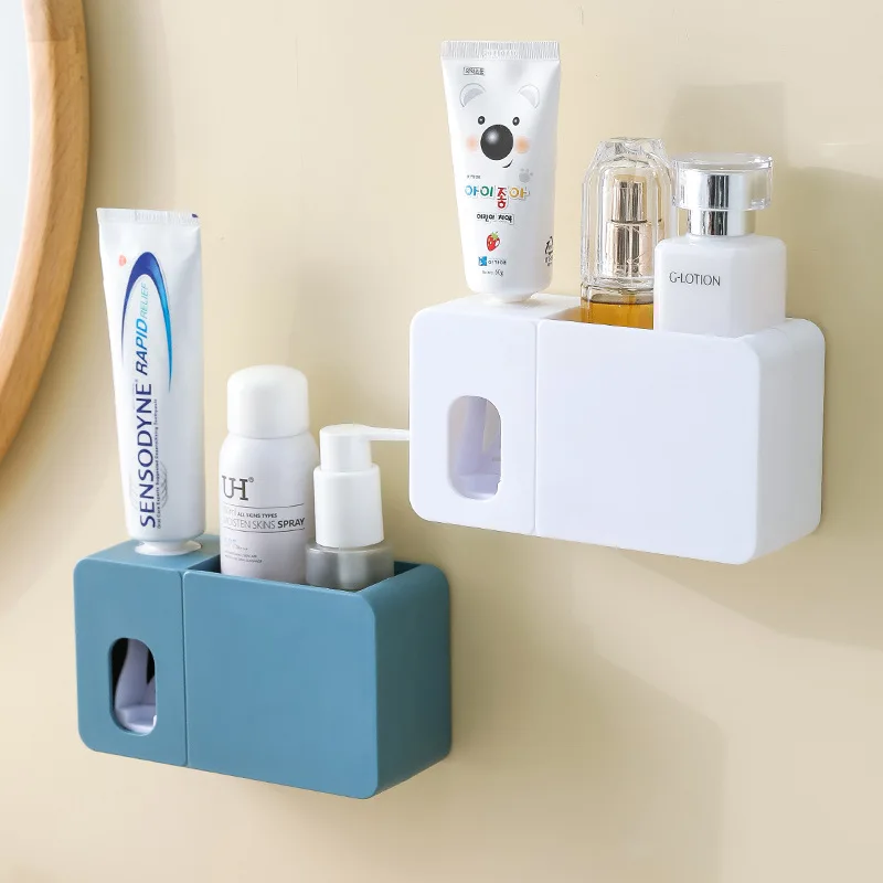 Bathroom Toothpaste Squeezer Automatic Dispenser Wall-Mounted Toothbrush Storage Holder Holder Bathroom Organization Accessories