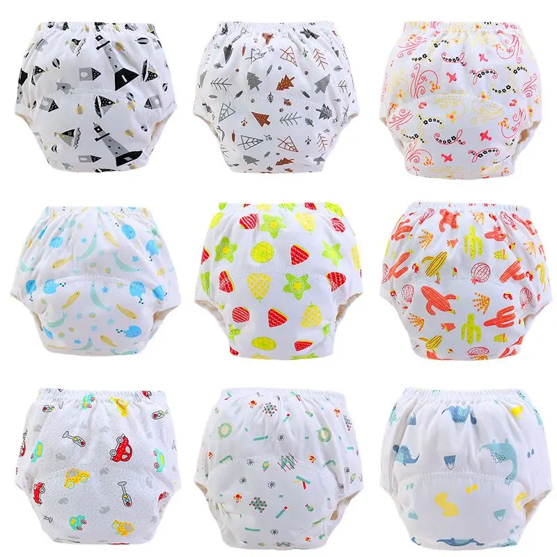 30Pc/Lot Baby Diapers Reusable Cloth Nappies Waterproof Newborn Cotton Diaper Cover for Children Training Pants