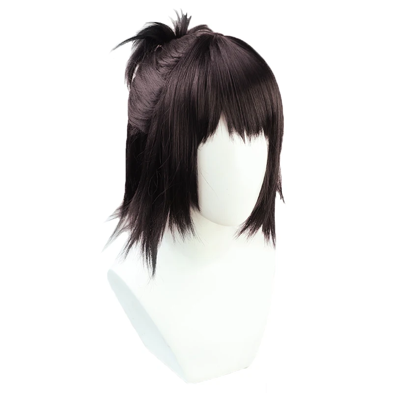 

Final Season Anime Attack on Titan Cosplay Hange Zoe Short Cosplay Wigs Dark Brown Heat Resistant Fake Hair + Wig Cap