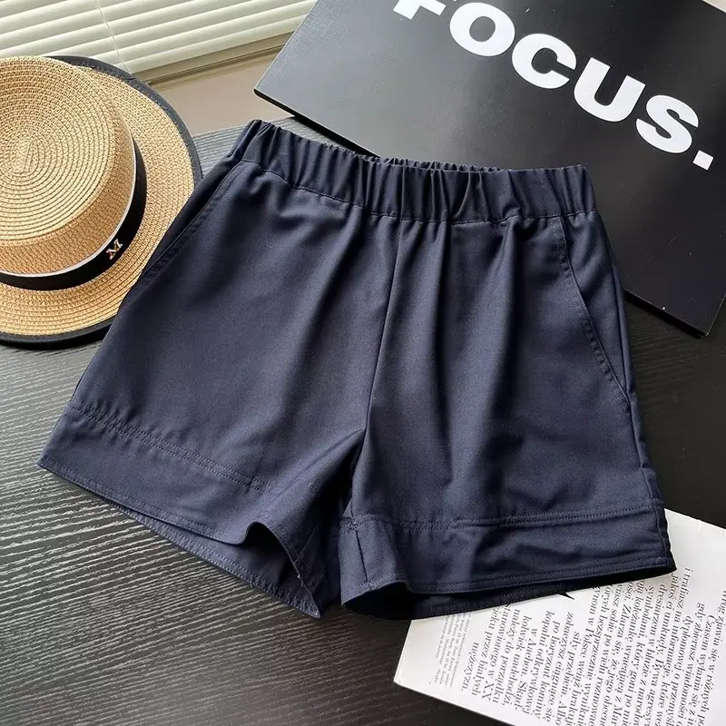 Jenny&Dave Summer Ladies Straight Casual Bermuda Women Fashion Simple Solid Color Loose Commuter Shorts