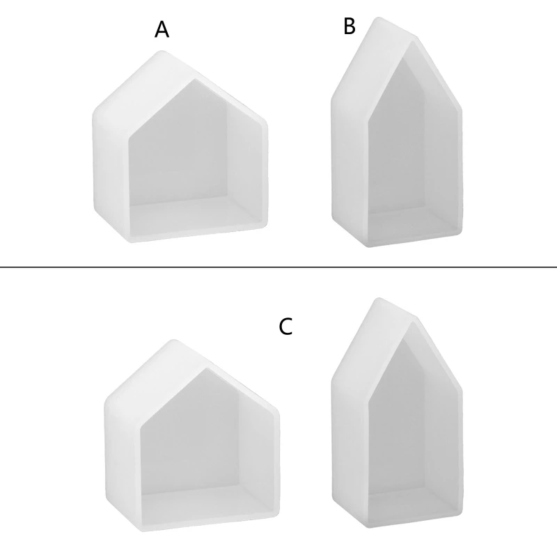 

DIY Crystal Epoxy Resin Mold Geometry Specimen Mold House Shape Silicone Molds Art Decoration Casting