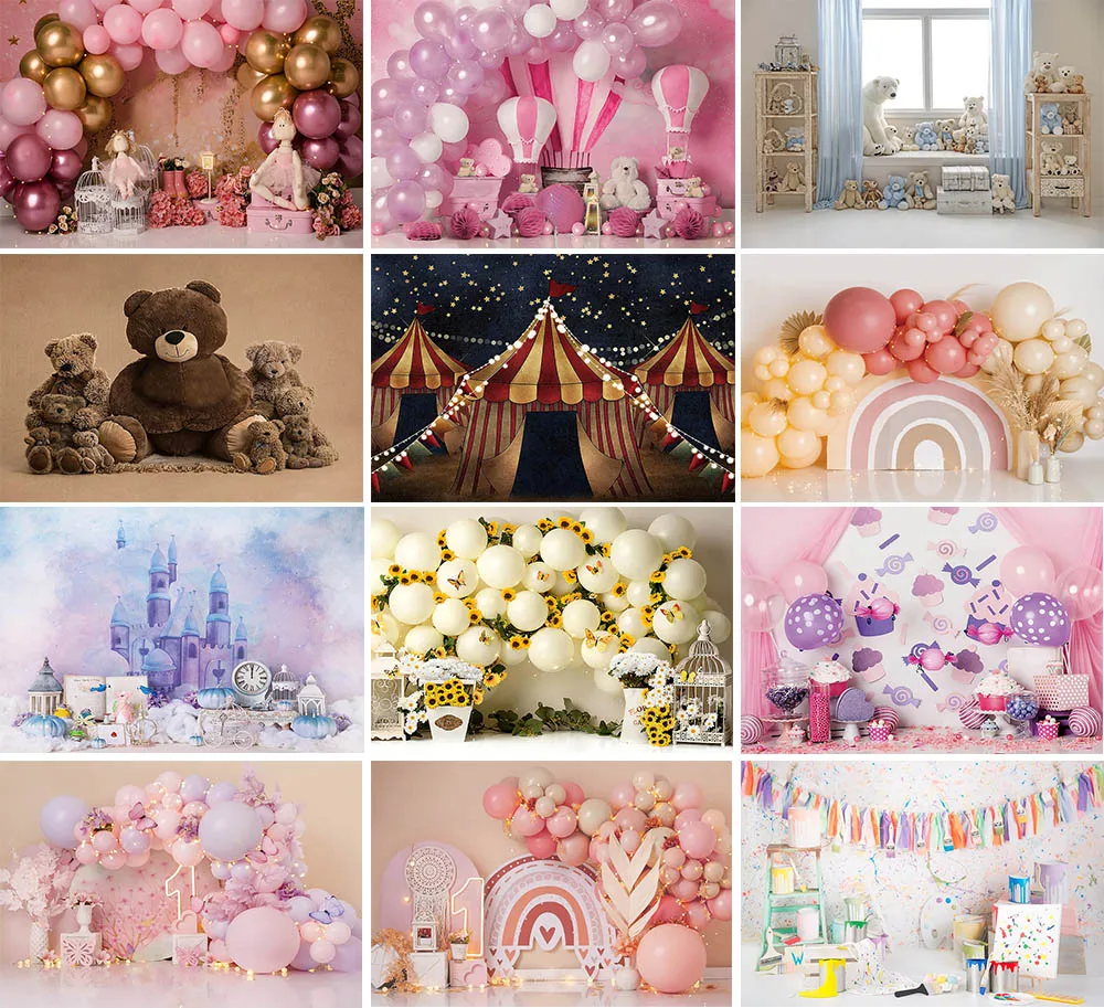 

Фон для фотосъемки Mehofond розовые цветочные воздушные шары в стиле бохо для девочек и мальчиков на день рождения торт разбивка Портрет фон для фотостудии реквизит