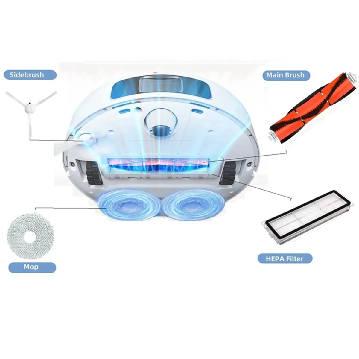 Для XIAOMI Mijia Omni 1S B101CN B116 X10 + для Dreame L10S Ultra / S10 Pro Основная боковая щетка Hepa фильтр