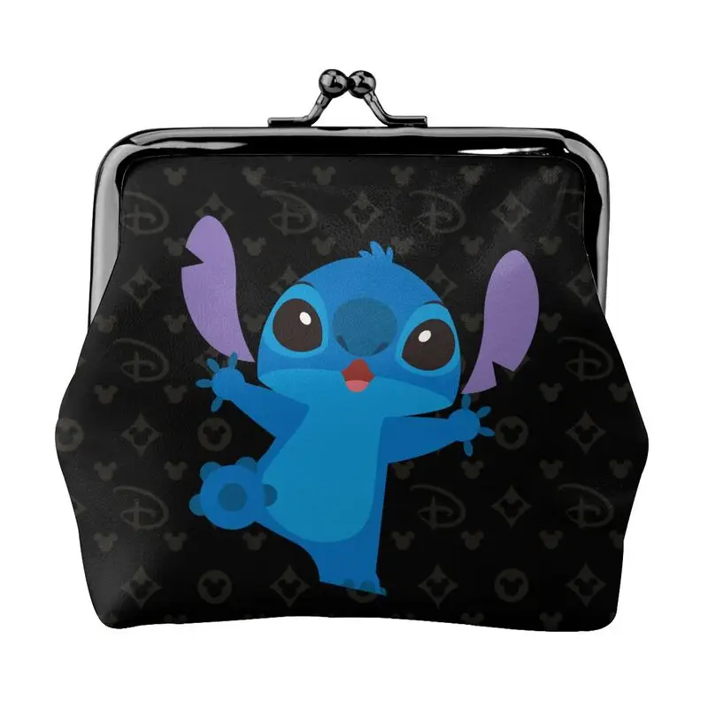 

Disney Brand Bag New Woman Cartoon Print Leather Kiss Lock Coin Purse Design Short Wallet High Quality Girl Clutch Card Holder