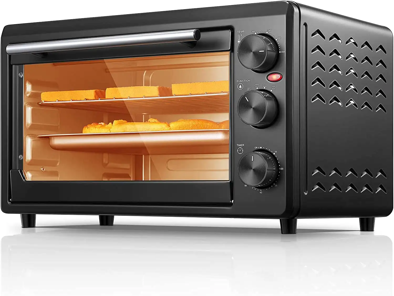 Toaster Oven, 6-Slice Toaster and Countertop Oven, Stainless Steel Multifunction Toaster Oven with Timer - Toast - Bake - Broil