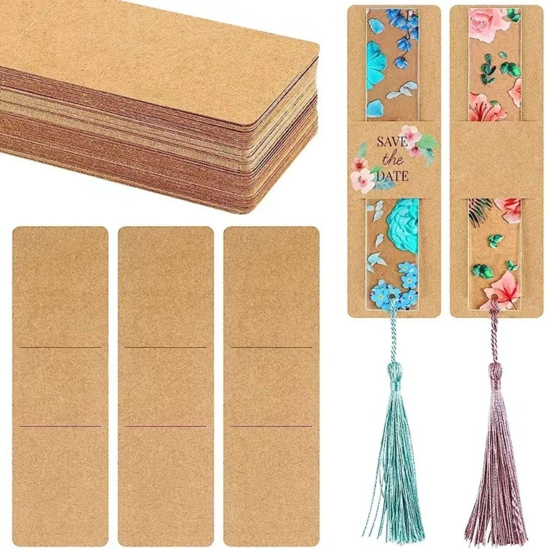 30pcs Kraft  Sleeves Cover Resin  Holder DIY Bookmarks Blank Display Cards Birthday Gift Supplies Dropshipping