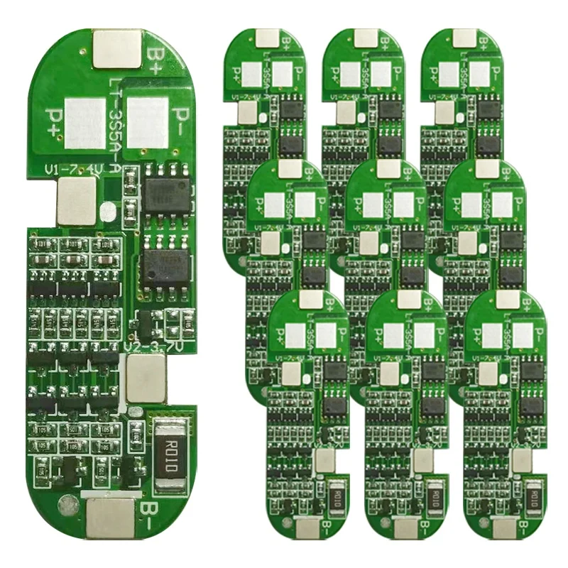 PPYY-10PCS 3S 12V 5A Protection Board 18650 Lithium Battery PCB Board For LED Light Protection Board