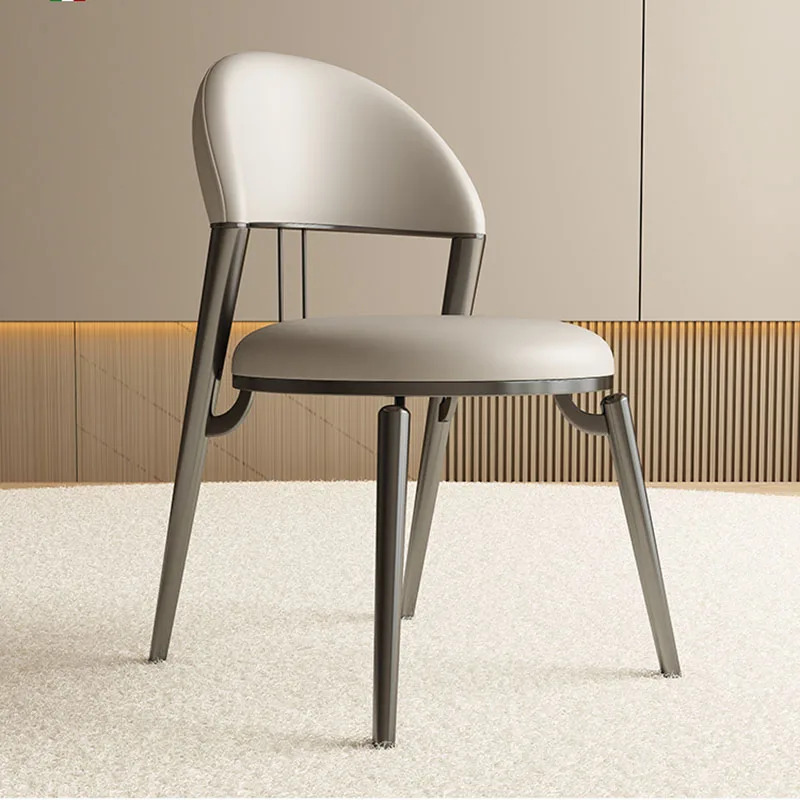 Дизайнерский металлический обеденный стул кухонные роскошные кожаные обеденные