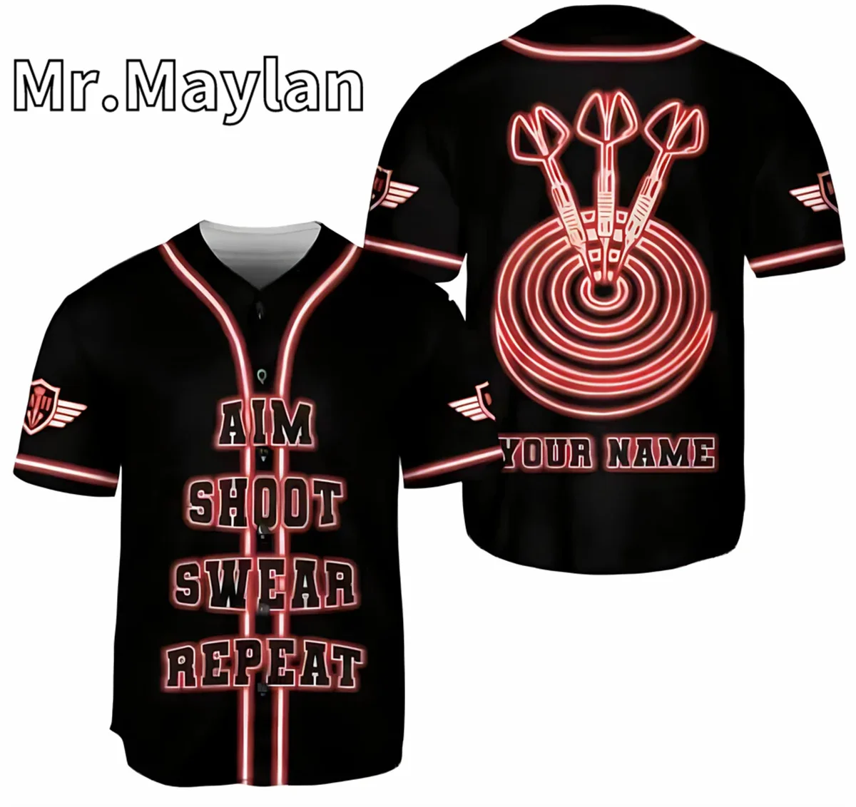 3D Дартс счастье это узкая Тройная индивидуальная Бейсбольная Футболка идея для