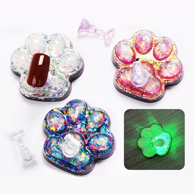 

Magnetic Illuminated Cat Claw Acrylic Nail Practice Stand Display Base Tray Nail Art Display Holder