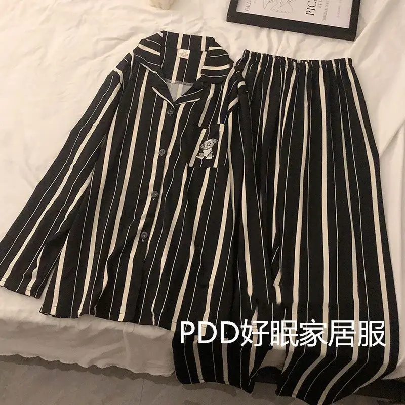 Couples' pajamas, women's spring long-sleeved housewear, 2022 new spring and autumn two-piece suit