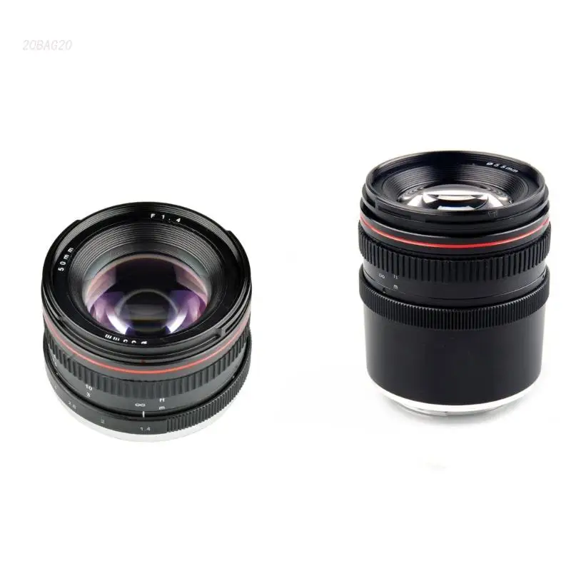 

50mm F/1.4 Fixed-focus Lens Medium Manual Telephoto Lens Portrait SLR Camera Lens for 80D 5D4, A7R A7M2, D5100 D810