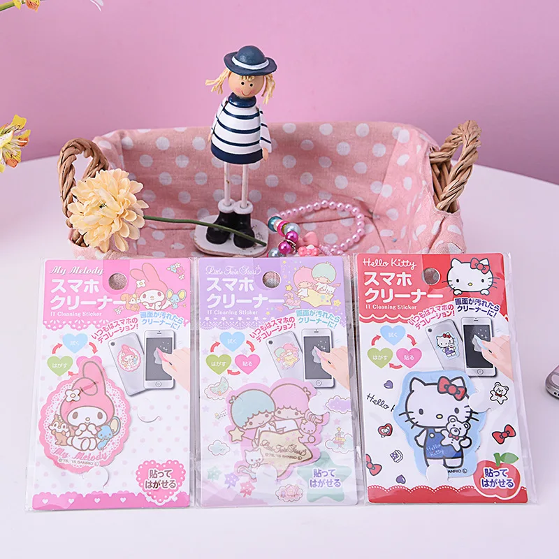 

Hello Kitty Sanrio Cartoon Mobile Phone Screen Cleaning Sticker My Melody Girl Cute Glasses Lens Cleaning Cloth Repeated Use Toy