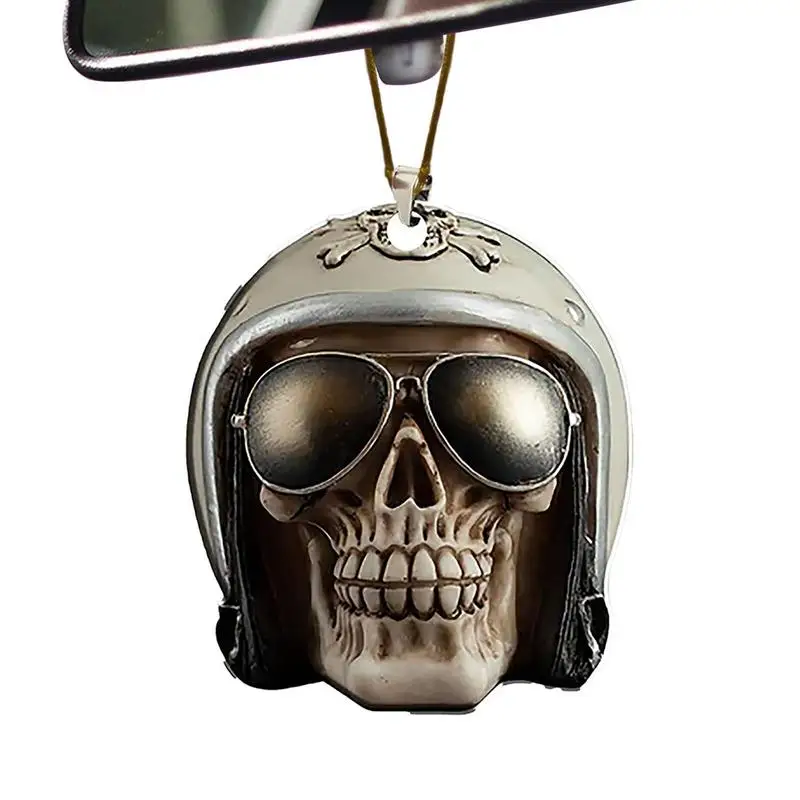 

Acrylic Skull Head Hang Decor Acrylic Skull Head Car Pendant Skull Head Rear View Mirror Pendant For Girlfriend Boyfriend Car