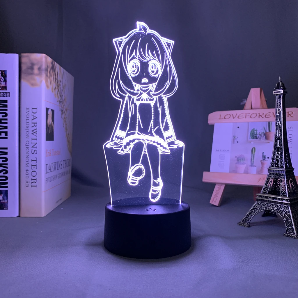 

Led Light Anime Spy X Family Acrylic 3d Light Stand Anya Forger Plate 16 Colorful Led Night Light Model Gifts for Child CS863