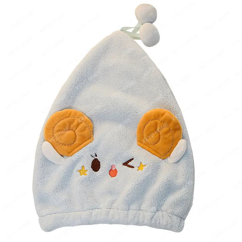 

Милая женская шапочка для сушки волос, Быстросохнущий тюрбан, полотенце для протирания волос, шапочка для душа с шампунем и длинными волосами