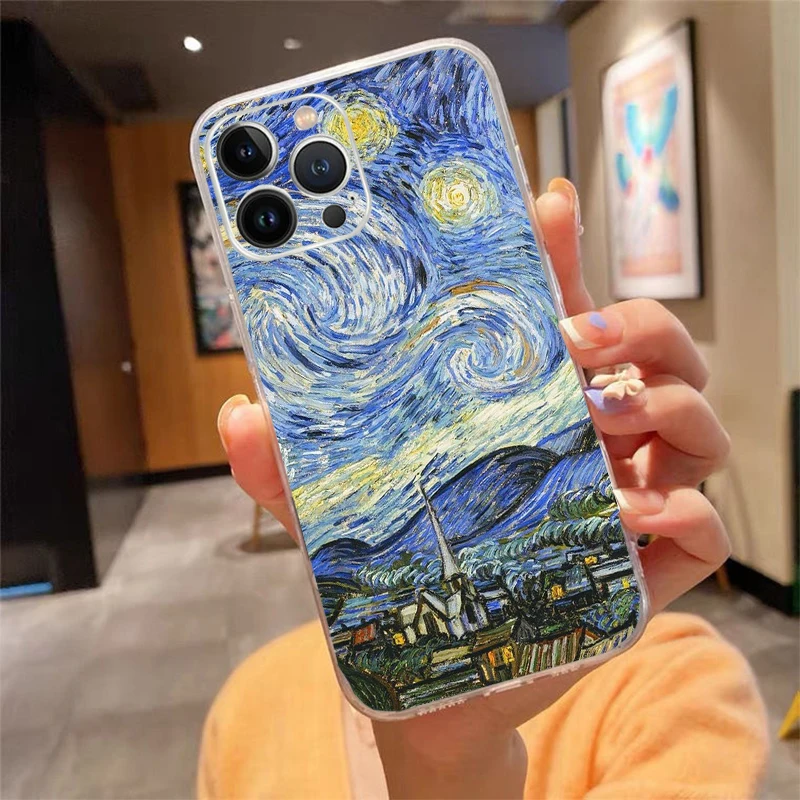 Чехол для Телефона iphone 16 15 14 Pro Max 13 12 15Plus 11 цветочный Рисунок Винсента Ван Гога