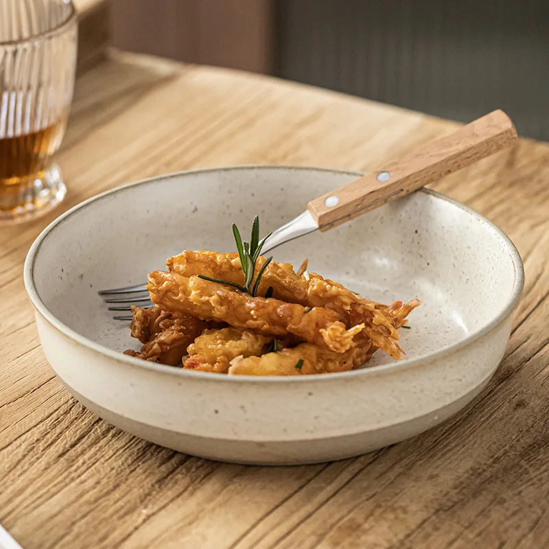 Простая и практичная старая грубая керамика глубокая бытовая керамическая