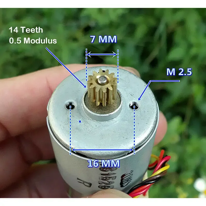 НОВЫЙ двигатель постоянного тока 12 В-24 В RS-385 с медной шестерней и кодировщиком