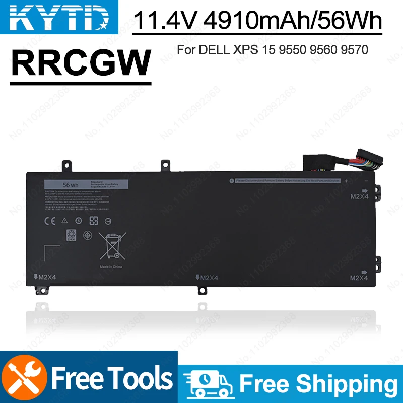 

KYTD RRCGW Laptop Battery For Dell XPS 15 9550 9560 9570 Precision 5510 5520 Inspiron 7591 7590 Series M7R96 H5H20 Batteries