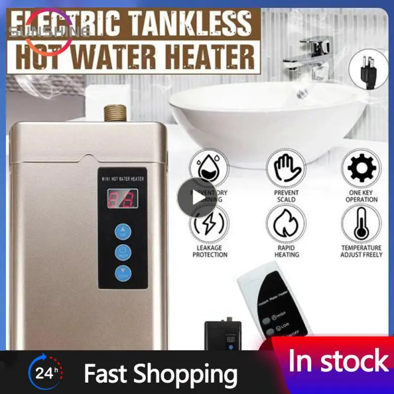 

Electric Water Heater Ipx4 Waterproof Remote Control Electric Water Heater Without Water Tank 3000w 110v Lcd Temperature Display