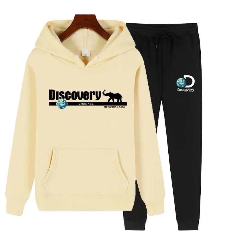 

2022 Fashion New Brand Letter Print Men 14 Colors Warm Two Pieces Set Loose Hoodie Sweatshirt + Pants Set Hoodie Jogging