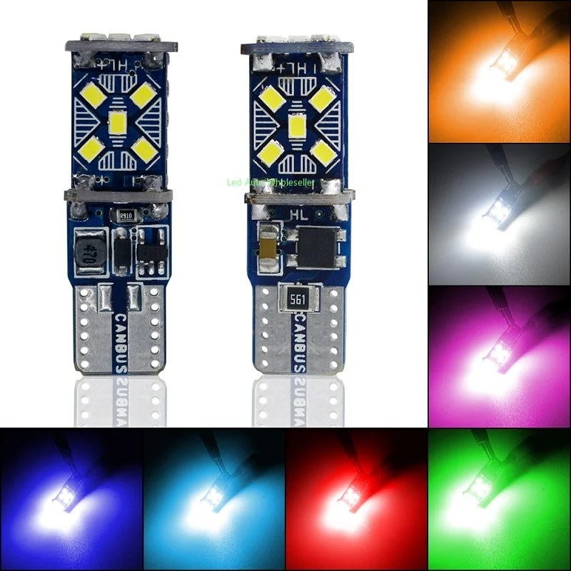 150PCS T10 W5W New Super Bright 15 LED Car Parking Lights 2016 168 501 Auto Wedge Turn Side Bulbs Interior Reading Dome Lamp