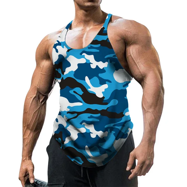 Camouflage Summer Fitness Tank Top Men Bodybuilding New Gyms Clothing Fitness Men Shirt Slim Fit Vests Mesh Singlets Muscle Tops 6